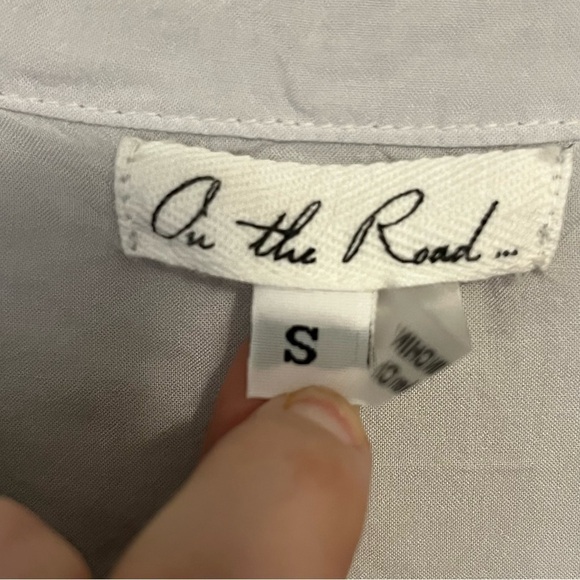 Women's On the Road Grey Button Front Dress - Picture 9 of 9